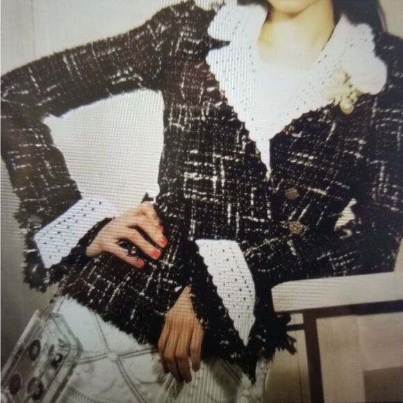 CHANEL CROCHET KNIT BLACK SKIRT 2004 CRUISE 42 - Picture 2 of 13